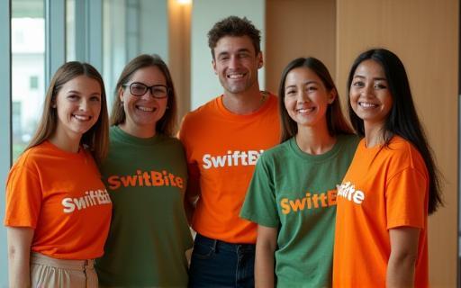 SwiftBite team members in branded attire